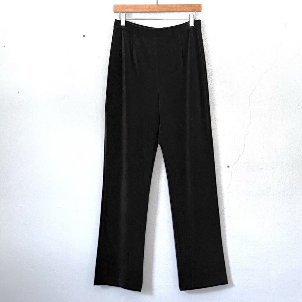 Chicos Pants Size 1 (Medium) Black Ponte Dressy Stretch Minimalist Classic